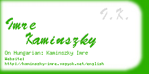 imre kaminszky business card